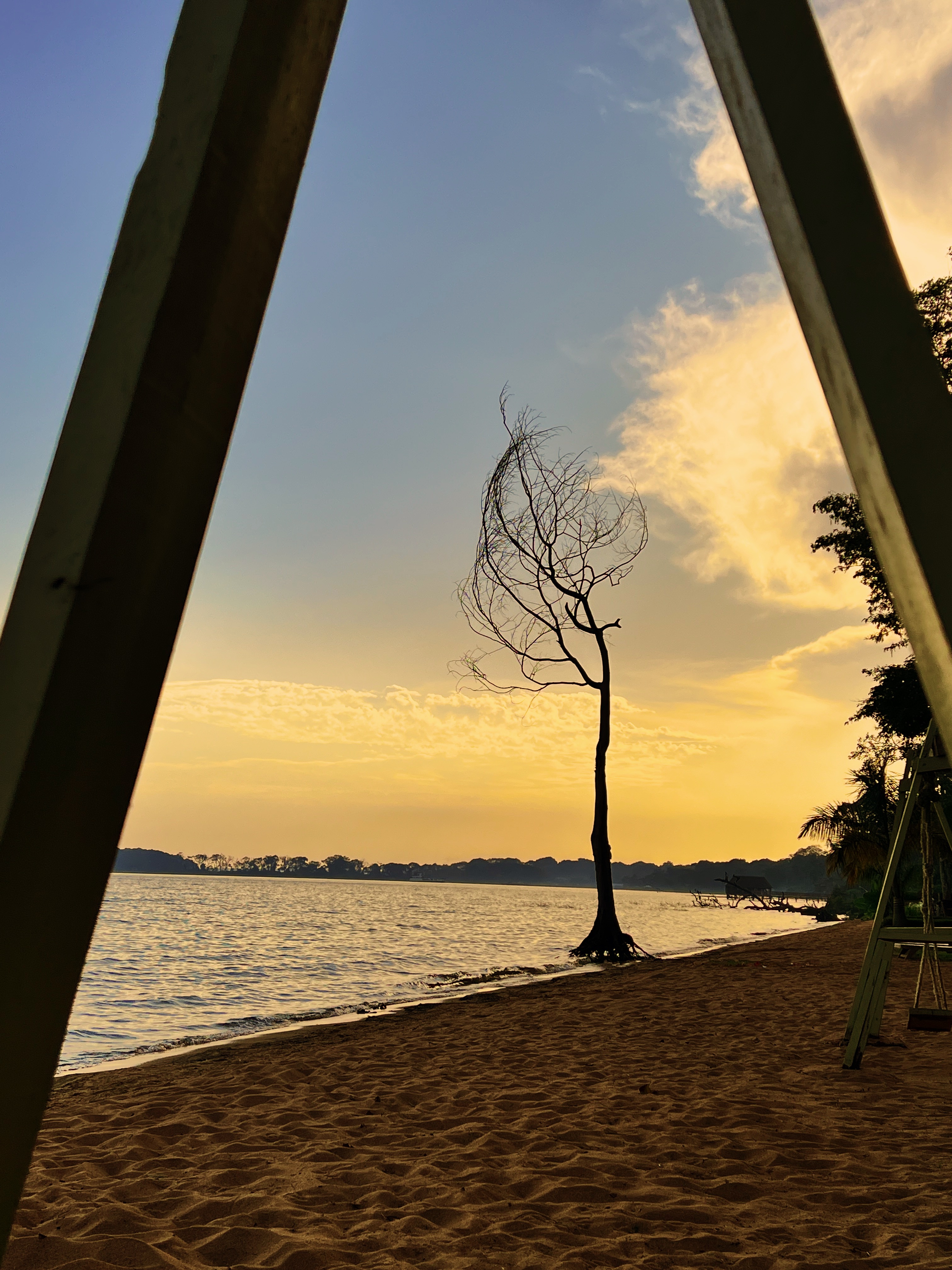 Golden sunset on the Ssese Islands beach